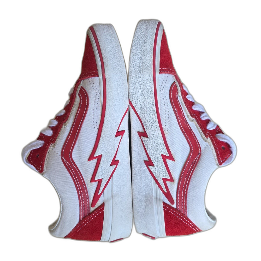 Vans Old Skool Bolt Red White Suede Canvas Sneakers Women's 6.5 Men's 5